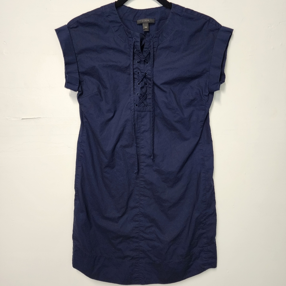 J. Crew Womens Navy Blue Short Sleeve Dress Size PXS Business Casual Office